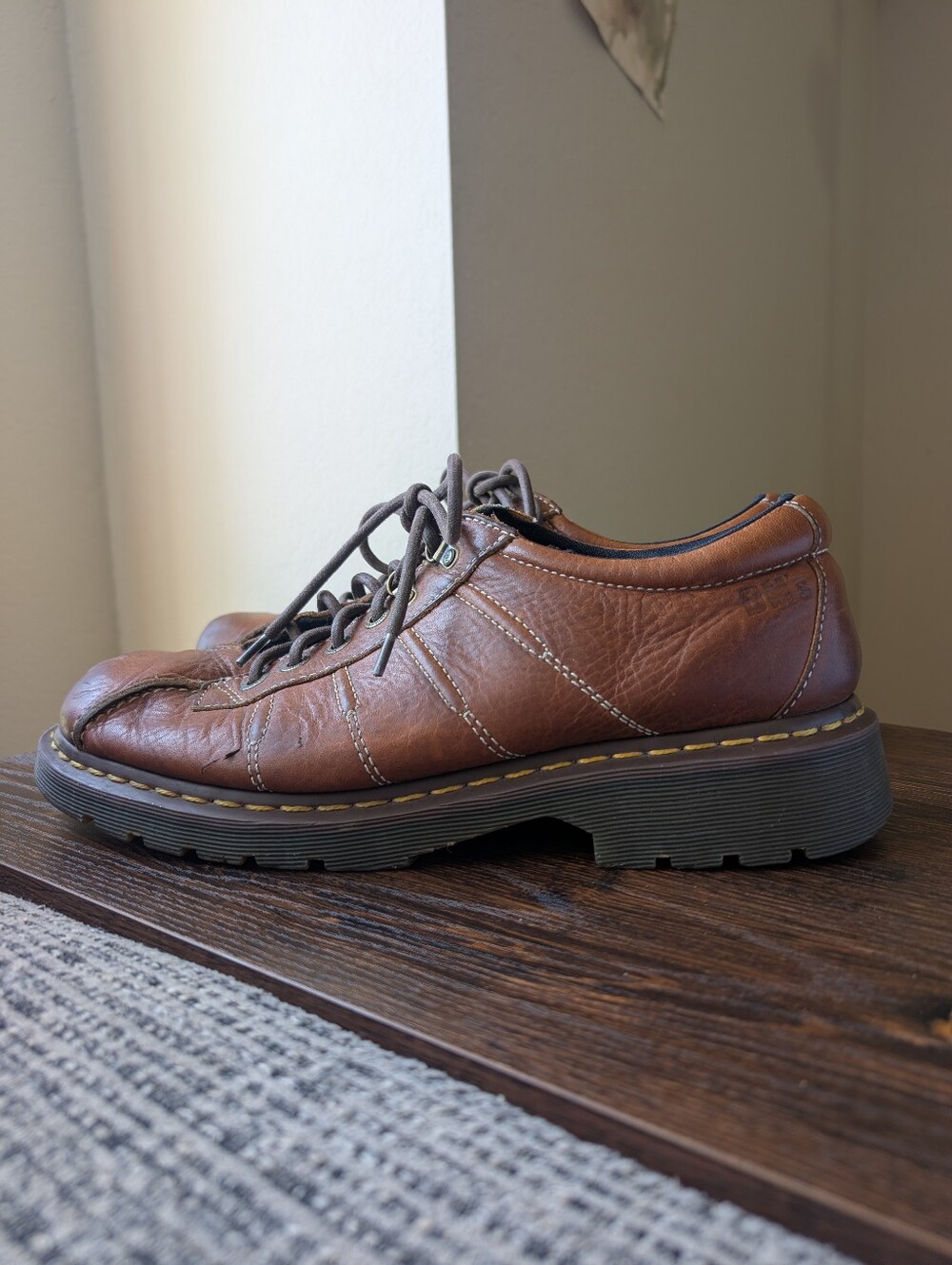 Dr. Martens 9764 Brown Leather Chunky Sole Oxford Casual Shoes